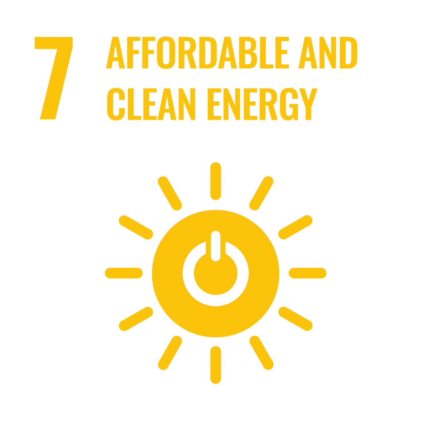 UN Sustainability Goals 7 affordable and clean energy